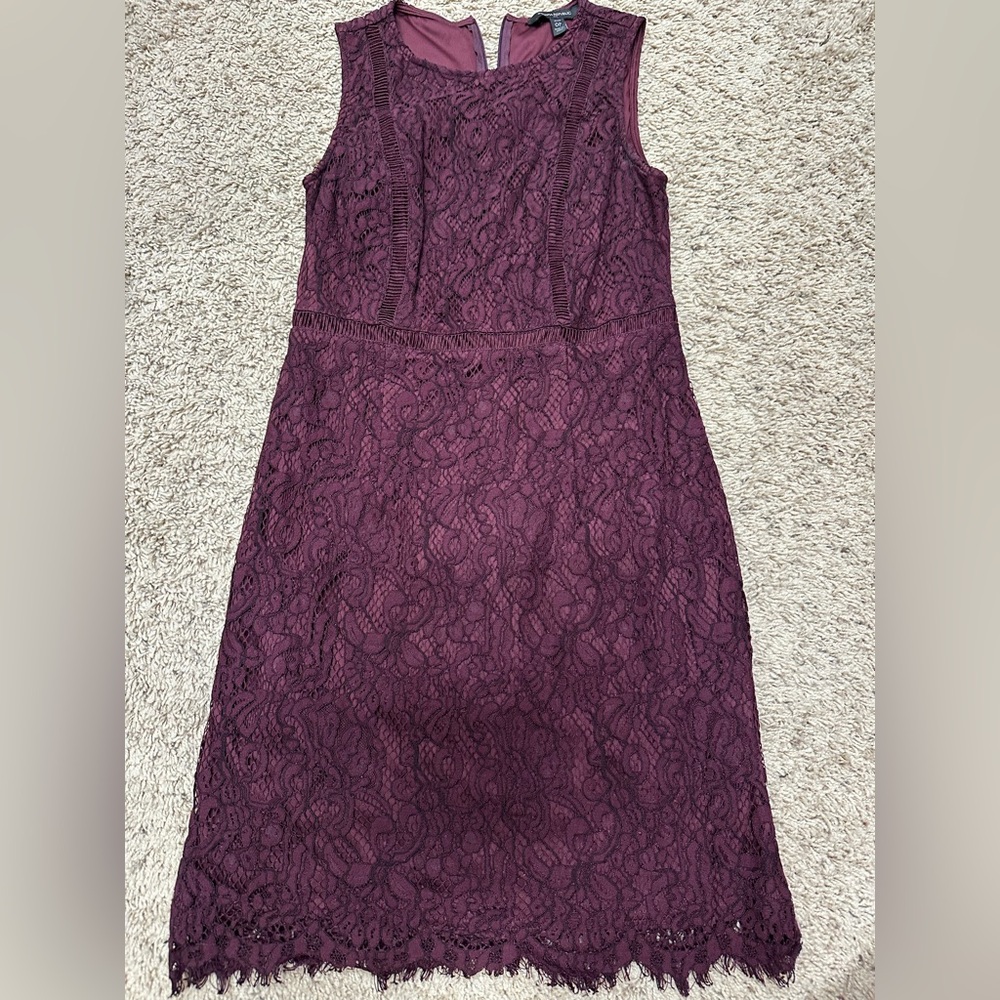 Banana Republic Burgundy Lace Dress